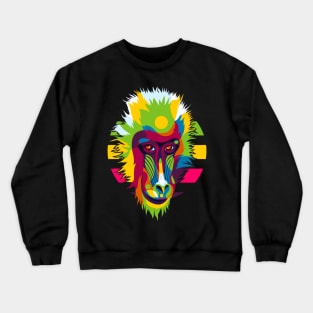 Baboon Head Pop Art Portrait Crewneck Sweatshirt